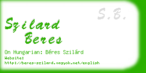 szilard beres business card
